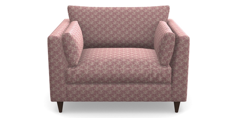 Product photograph of Saltdean Snuggler In Cloth 21 - Decorative Leaf - Cassis from Sofas and Stuff Limited