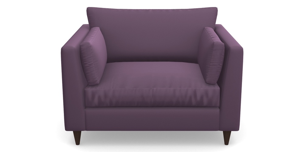 Product photograph of Saltdean Snuggler In Clever Glossy Velvet - Blackcurrant from Sofas and Stuff Limited