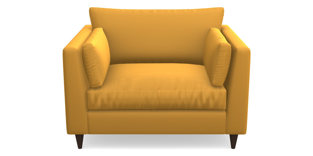 Product photograph of Saltdean Snuggler In Clever Glossy Velvet - Fools Gold from Sofas and Stuff Limited