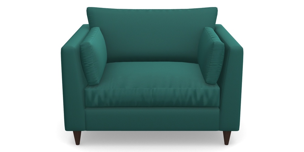 Product photograph of Saltdean Snuggler In Clever Glossy Velvet - Kingfisher from Sofas and Stuff Limited