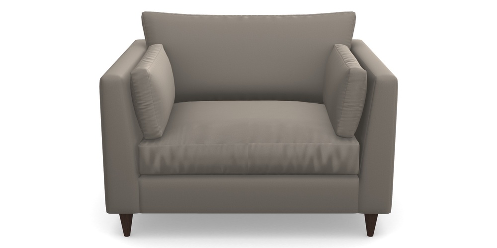 Product photograph of Saltdean Snuggler In Clever Glossy Velvet - Mole from Sofas and Stuff Limited