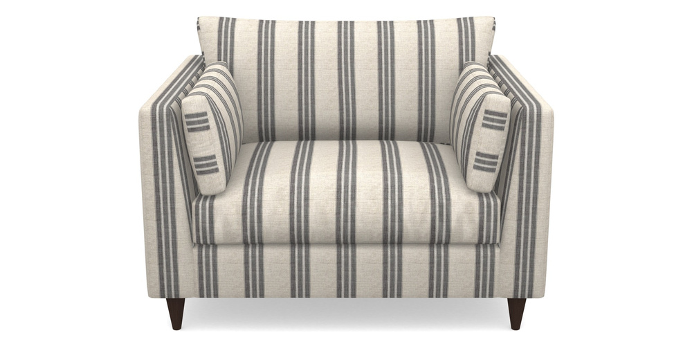 Product photograph of Saltdean Snuggler In Cloth 18 Stripes - Bengal - Bible Black from Sofas and Stuff Limited