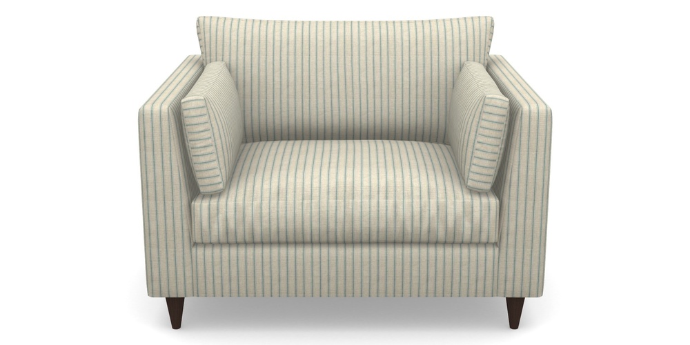 Product photograph of Saltdean Snuggler In Cloth 18 Stripes - Ticking - Basil from Sofas and Stuff Limited