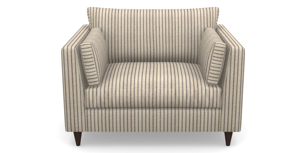 Product photograph of Saltdean Snuggler In Cloth 18 Stripes - Ticking - Bible Black from Sofas and Stuff Limited