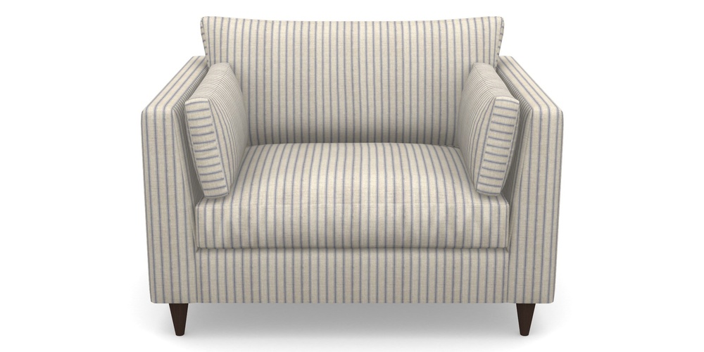 Product photograph of Saltdean Snuggler In Cloth 18 Stripes - Ticking - Indigo from Sofas and Stuff Limited