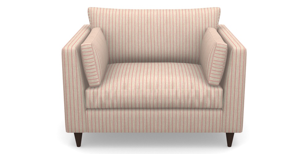 Product photograph of Saltdean Snuggler In Cloth 18 Stripes - Ticking - Cranberry from Sofas and Stuff Limited