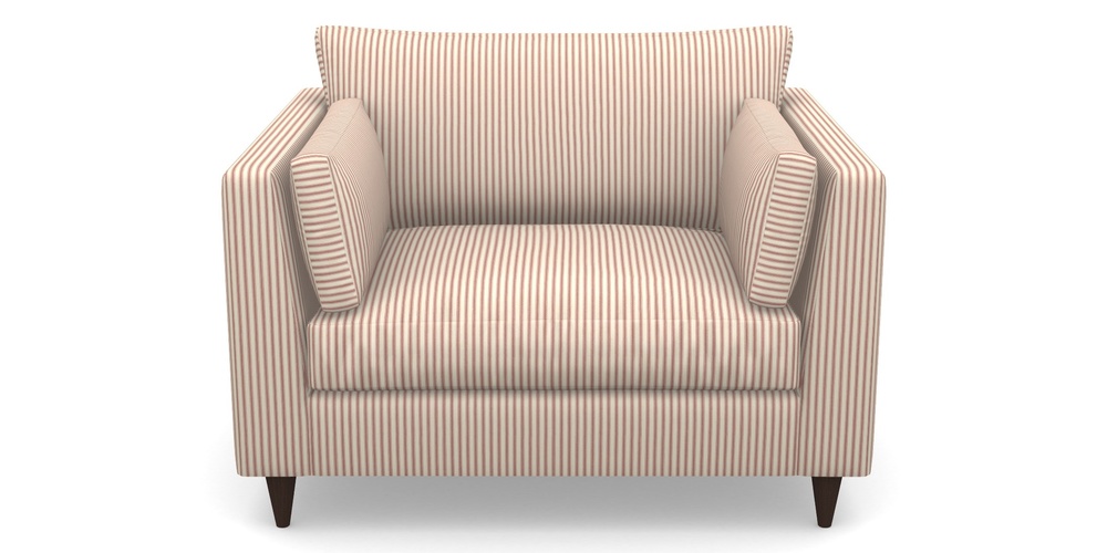 Product photograph of Saltdean Snuggler In Cotton Stripe - Peony from Sofas and Stuff Limited