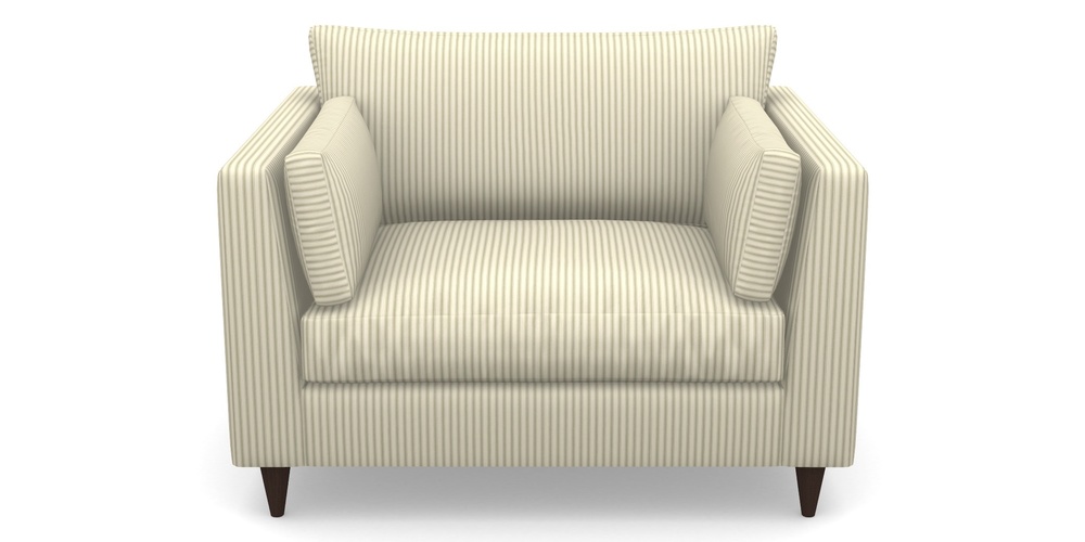 Product photograph of Saltdean Snuggler In Cotton Stripe - Sage from Sofas and Stuff Limited