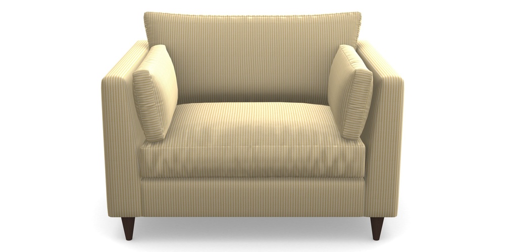 Product photograph of Saltdean Snuggler In Cloth 21 - Simple Stripe - Canary from Sofas and Stuff Limited