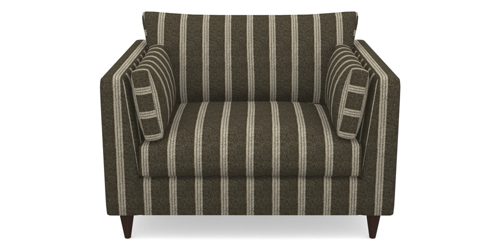 Product photograph of Saltdean Snuggler In Cloth 20 - Design 2 - Olive Stripe from Sofas and Stuff Limited