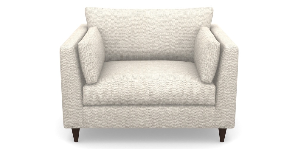 Product photograph of Saltdean Snuggler In Dundee Herringbone - Linen from Sofas and Stuff Limited