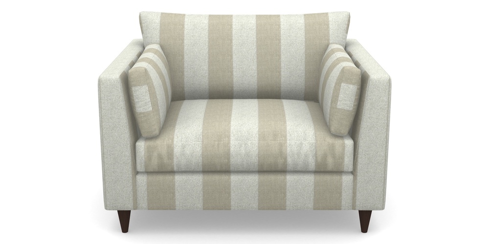 Product photograph of Saltdean Snuggler In Dovedale Linen Stripe - Chalk from Sofas and Stuff Limited