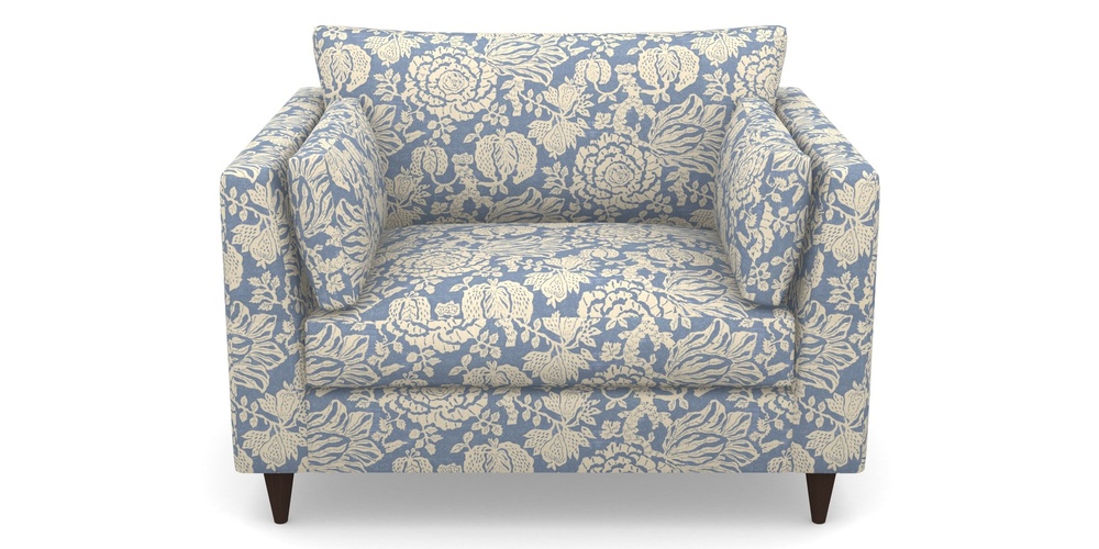 Product photograph of Saltdean Snuggler In V A Brompton Collection - Flowering Kale - Morning Blue from Sofas and Stuff Limited