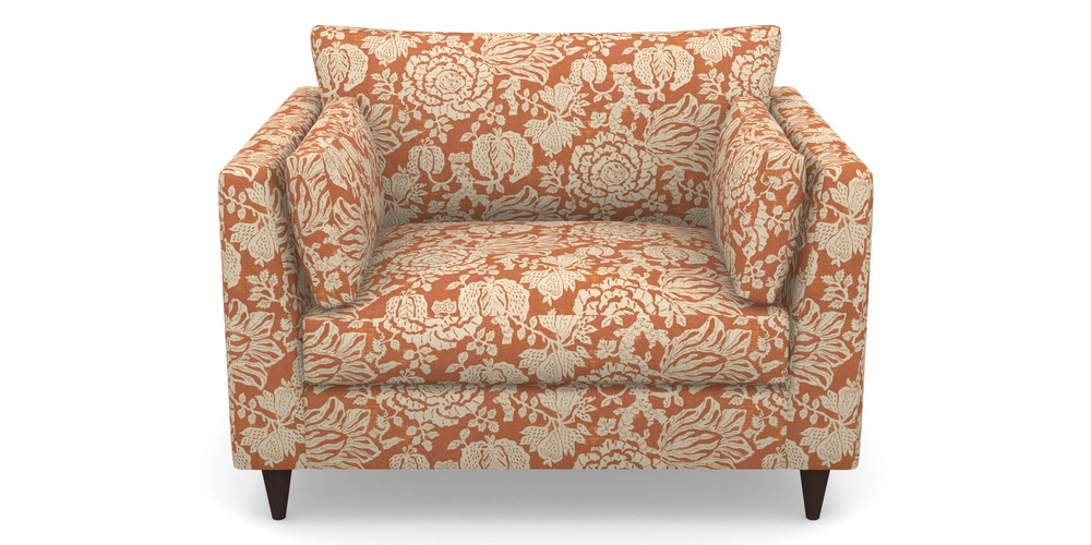 Product photograph of Saltdean Snuggler In V A Brompton Collection - Flowering Kale - Terracotta from Sofas and Stuff Limited