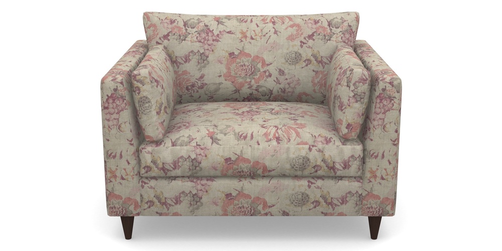 Product photograph of Saltdean Snuggler In Floral Linen - Faith Antique Sangria from Sofas and Stuff Limited