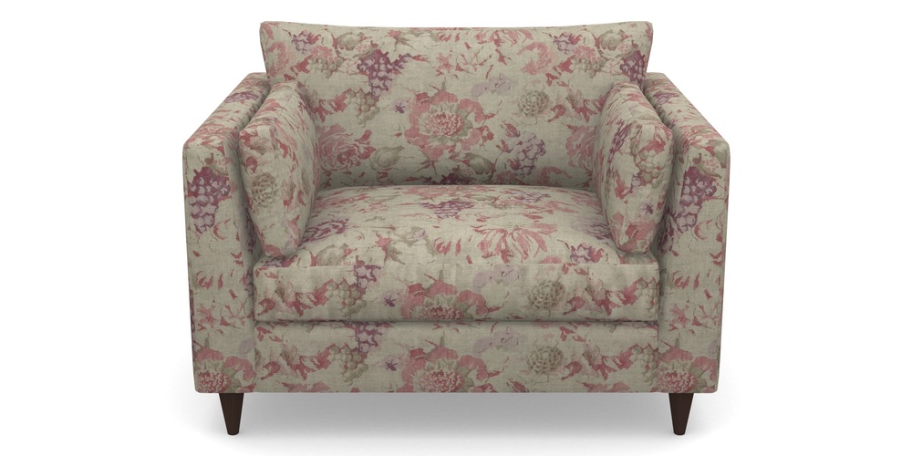 Product photograph of Saltdean Snuggler In Floral Linen - Faith Rose Quartz from Sofas and Stuff Limited