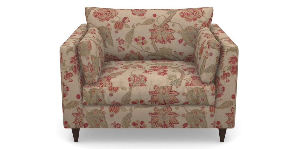 Product photograph of Saltdean Snuggler In Floral Linen - Indienne T Rosso from Sofas and Stuff Limited