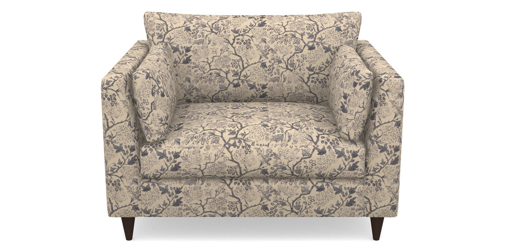 Product photograph of Saltdean Snuggler In Rhs Collection - Gertrude Jekyll Linen Cotton Blend - Navy from Sofas and Stuff Limited