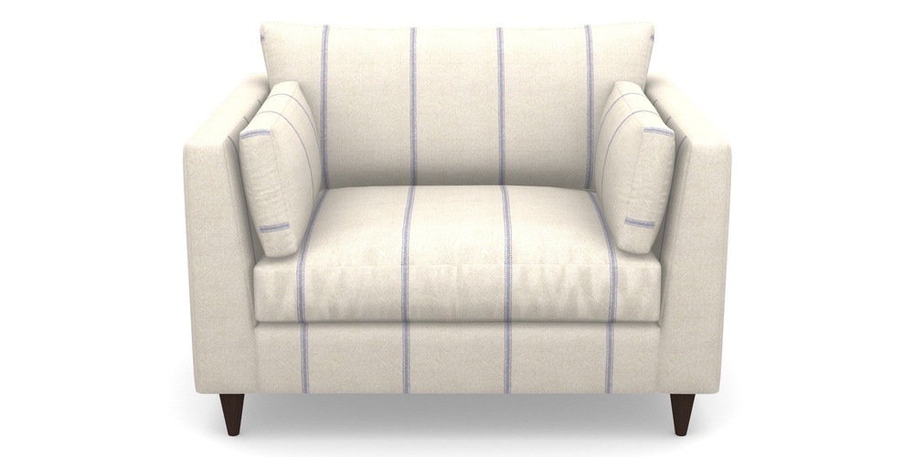 Product photograph of Saltdean Snuggler In Grain Sack Stripe - Blue from Sofas and Stuff Limited