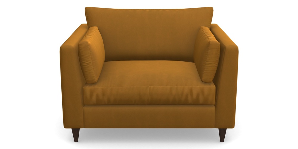 Product photograph of Saltdean Snuggler In House Clever Velvet - Ochre from Sofas and Stuff Limited