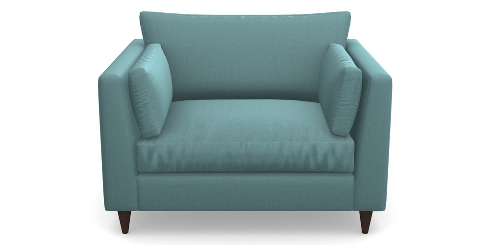 Product photograph of Saltdean Snuggler In House Velvet - Wedgewood from Sofas and Stuff Limited