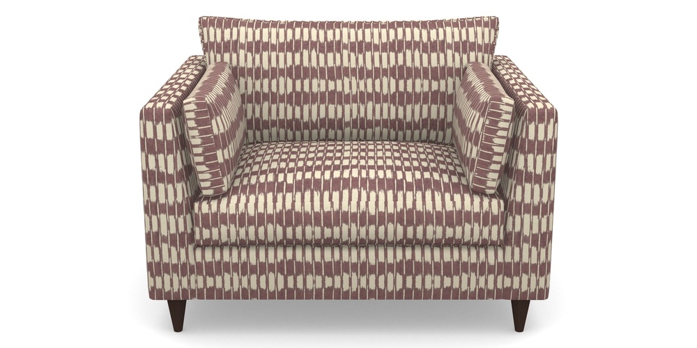 Product photograph of Saltdean Snuggler In V A Brompton Collection - Ikat - Cacao from Sofas and Stuff Limited