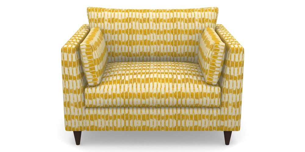 Product photograph of Saltdean Snuggler In V A Brompton Collection - Ikat - Corn from Sofas and Stuff Limited