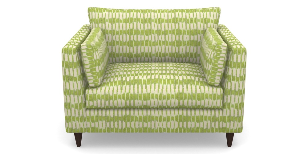 Product photograph of Saltdean Snuggler In V A Brompton Collection - Ikat - Lime from Sofas and Stuff Limited