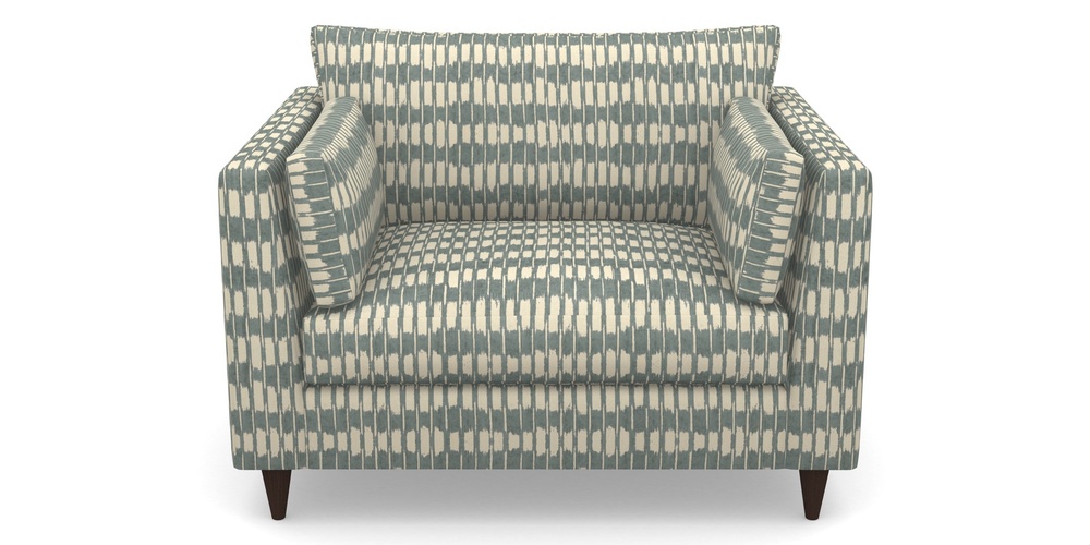 Product photograph of Saltdean Snuggler In V A Brompton Collection - Ikat - Pebble from Sofas and Stuff Limited