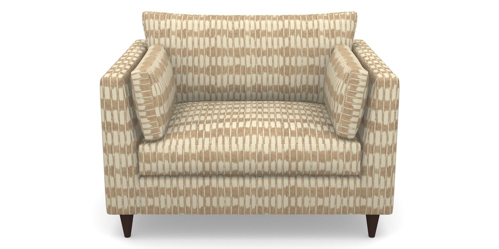 Product photograph of Saltdean Snuggler In V A Brompton Collection - Ikat - Assam Tea from Sofas and Stuff Limited