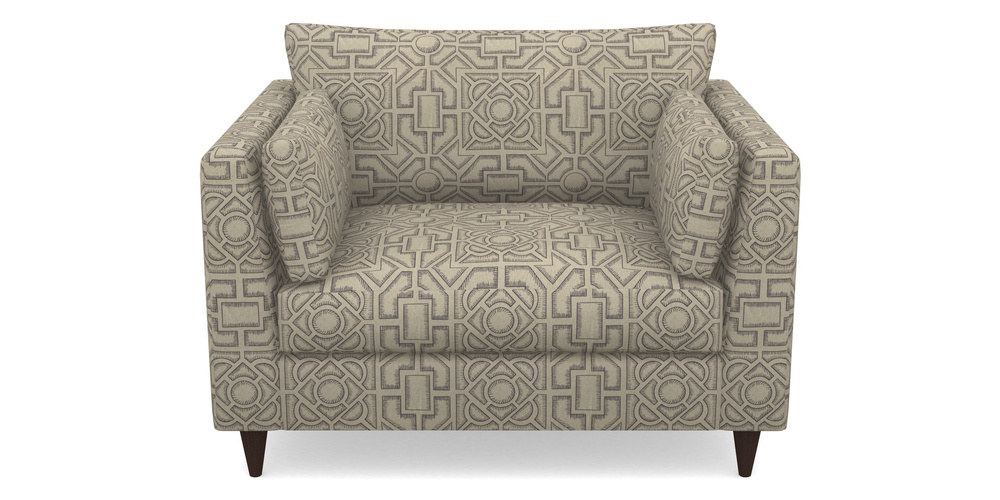 Product photograph of Saltdean Snuggler In Rhs Collection - Large Knot Garden Linen - Grey from Sofas and Stuff Limited