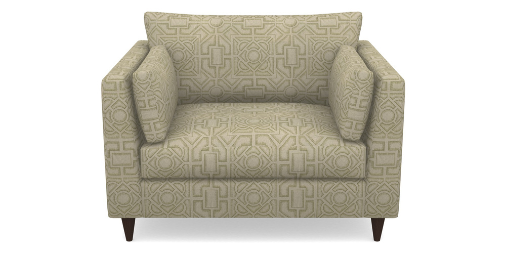 Product photograph of Saltdean Snuggler In Rhs Collection - Large Knot Garden Linen - Olive from Sofas and Stuff Limited