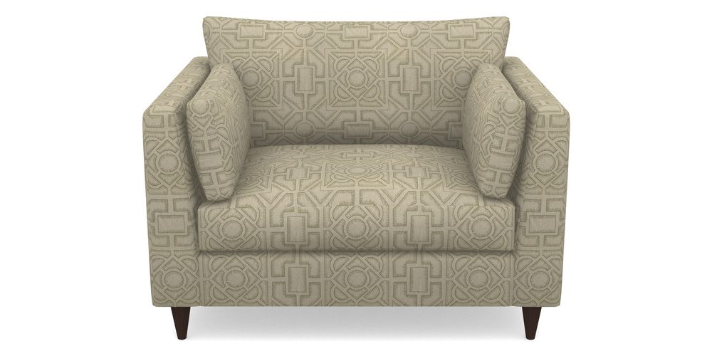 Product photograph of Saltdean Snuggler In Rhs Collection - Large Knot Garden Linen - Pistachio from Sofas and Stuff Limited