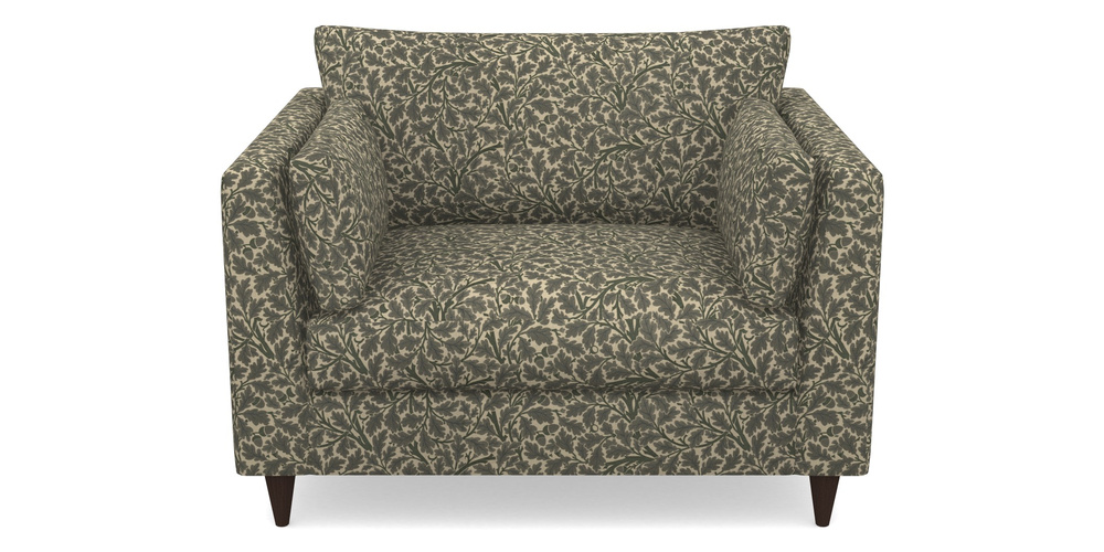 Product photograph of Saltdean Snuggler In V A Drawn From Nature Collection - Oak Tree - Dark Green from Sofas and Stuff Limited