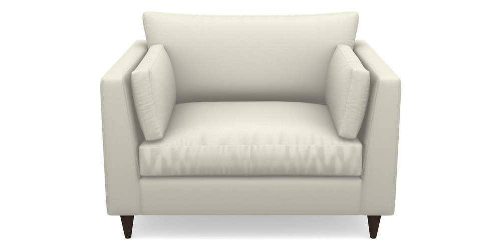 Product photograph of Saltdean Snuggler In Plain Linen Cotton - Meringue from Sofas and Stuff Limited