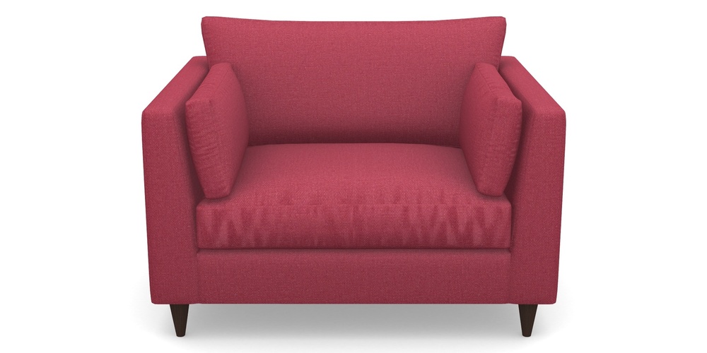 Product photograph of Saltdean Snuggler In Plain Linen Cotton - Raspberry Jam from Sofas and Stuff Limited