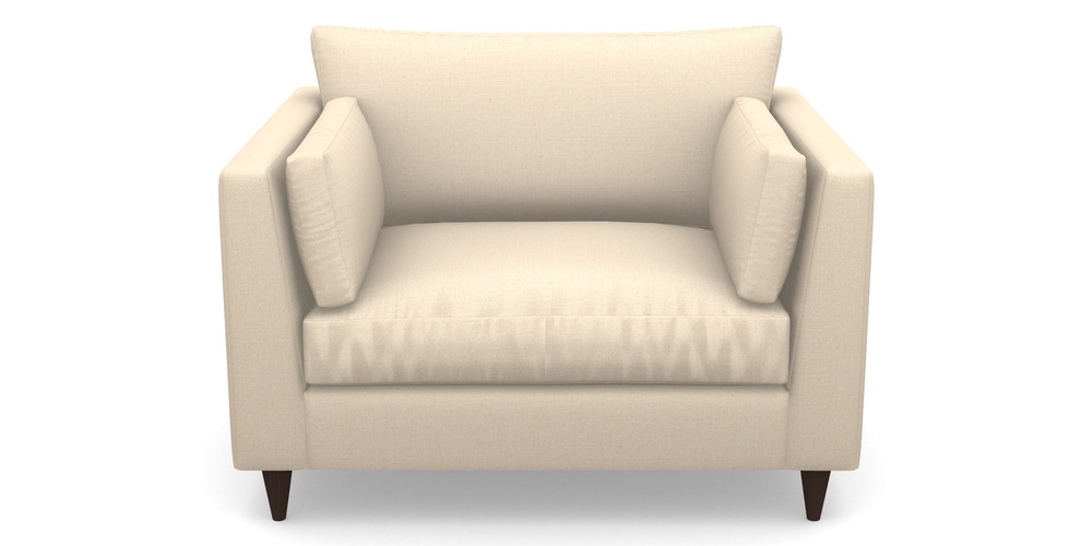 Product photograph of Saltdean Snuggler In Plain Linen Cotton - Rice Pudding from Sofas and Stuff Limited