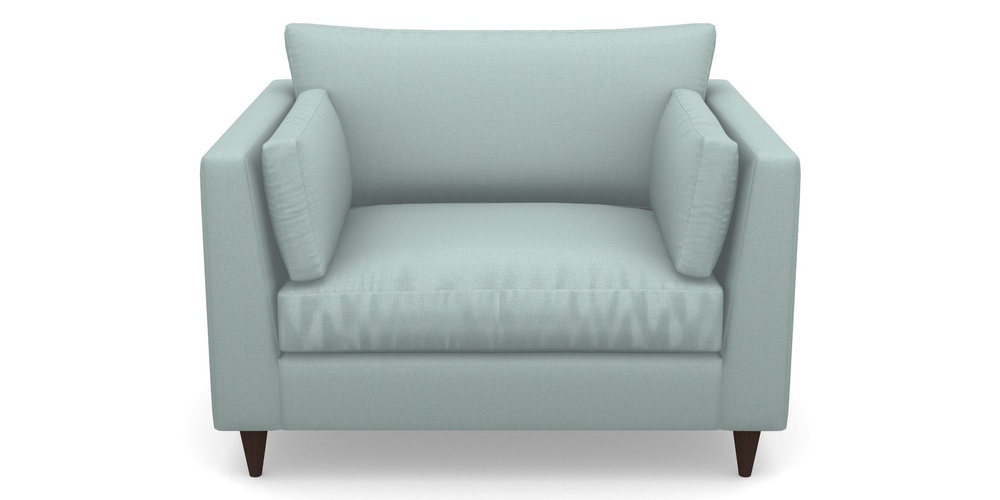 Product photograph of Saltdean Snuggler In Plain Linen Cotton - Robins Egg from Sofas and Stuff Limited