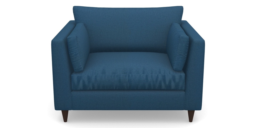 Product photograph of Saltdean Snuggler In Plain Linen Cotton - Royal Blue from Sofas and Stuff Limited