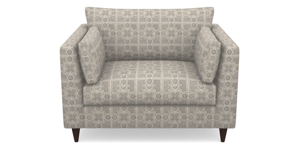 Product photograph of Saltdean Snuggler In Rhs Collection - Small Knot Garden Cotton Weave - Grey from Sofas and Stuff Limited