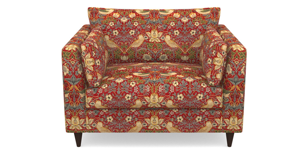 Product photograph of Saltdean Snuggler In William Morris Collection - Strawberry Thief - Crimson Slate from Sofas and Stuff Limited