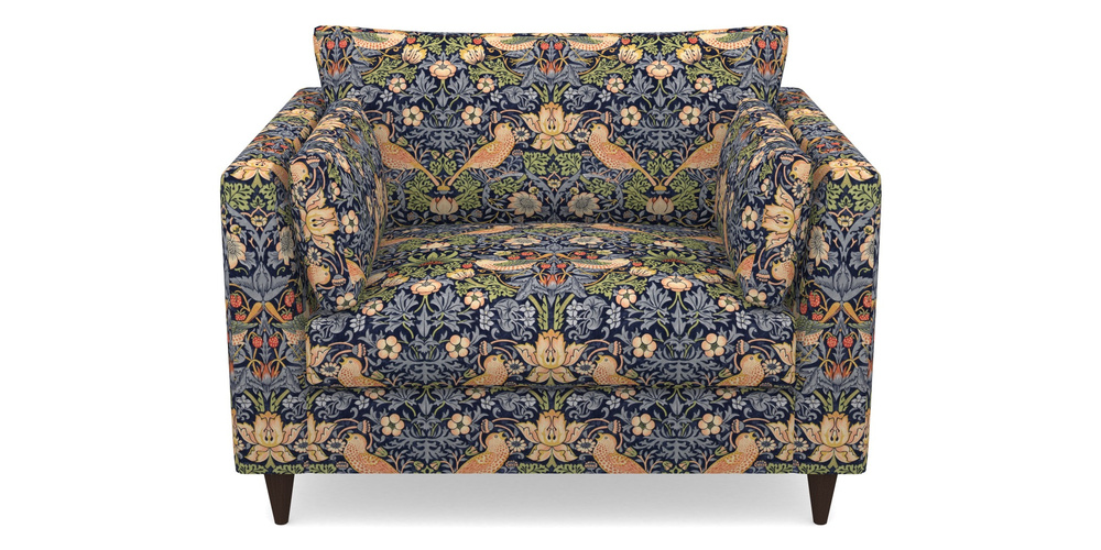 Product photograph of Saltdean Snuggler In William Morris Collection - Strawberry Thief - Indigo Mineral from Sofas and Stuff Limited