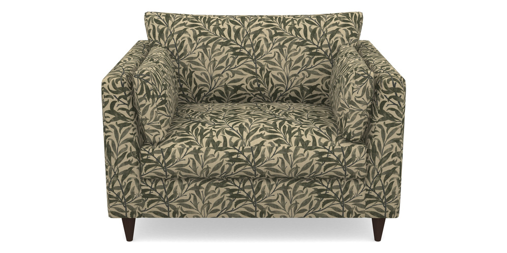 Product photograph of Saltdean Snuggler In V A Drawn From Nature - Willow Bough Large - Dark Green from Sofas and Stuff Limited