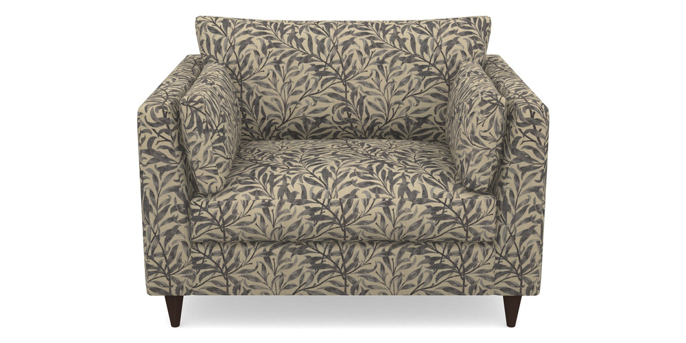 Product photograph of Saltdean Snuggler In V A Drawn From Nature - Willow Bough Large - Navy from Sofas and Stuff Limited
