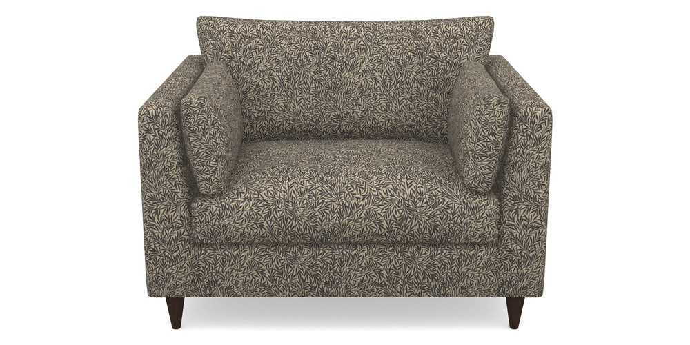 Product photograph of Saltdean Snuggler In V A Drawn From Nature Collection - Willow - Navy from Sofas and Stuff Limited