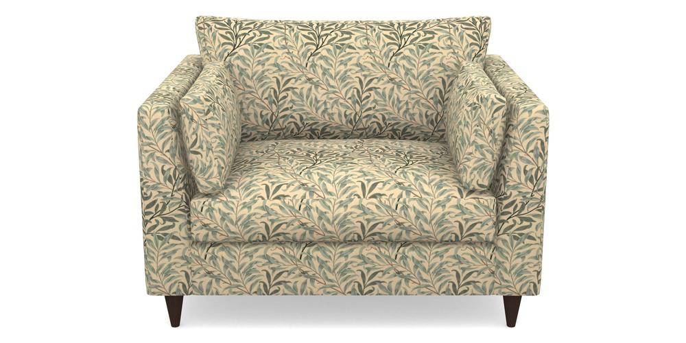 Product photograph of Saltdean Snuggler In William Morris Collection - Willow Boughs - Cream Pale Green from Sofas and Stuff Limited