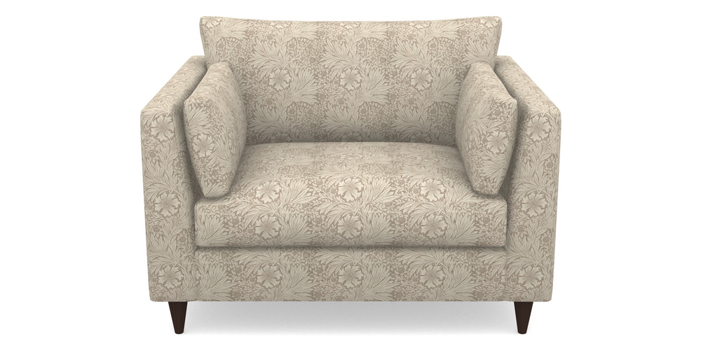 Product photograph of Saltdean Snuggler In William Morris Collection - Marigold - Linen Ivory from Sofas and Stuff Limited