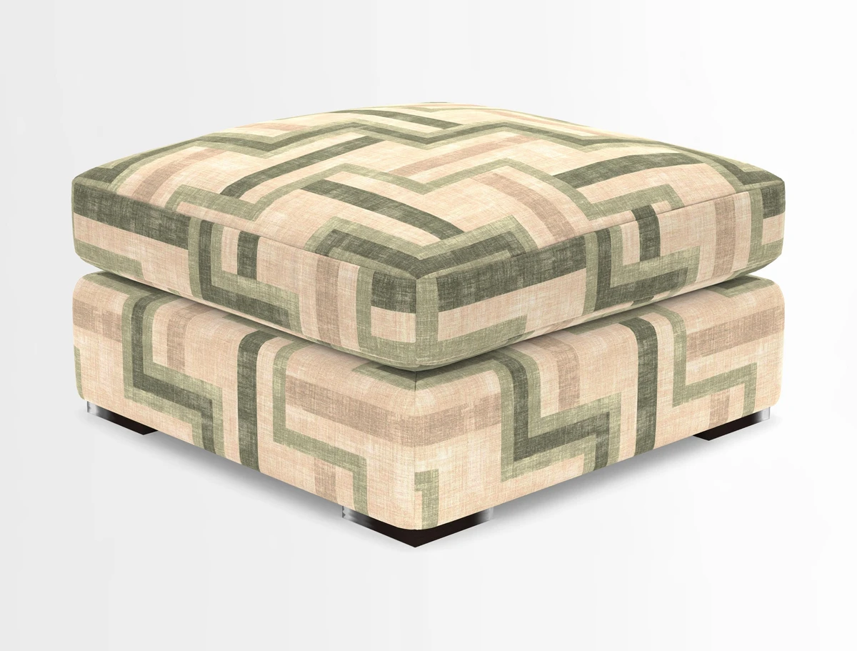 Stockbridge Combi Footstool in Two Tone Plain Biscuit