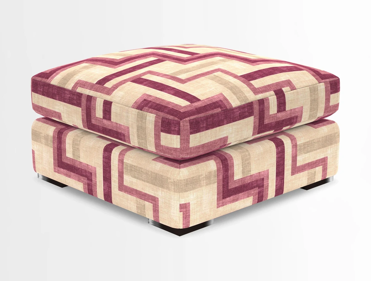 Stockbridge Combi Footstool in Two Tone Plain Biscuit