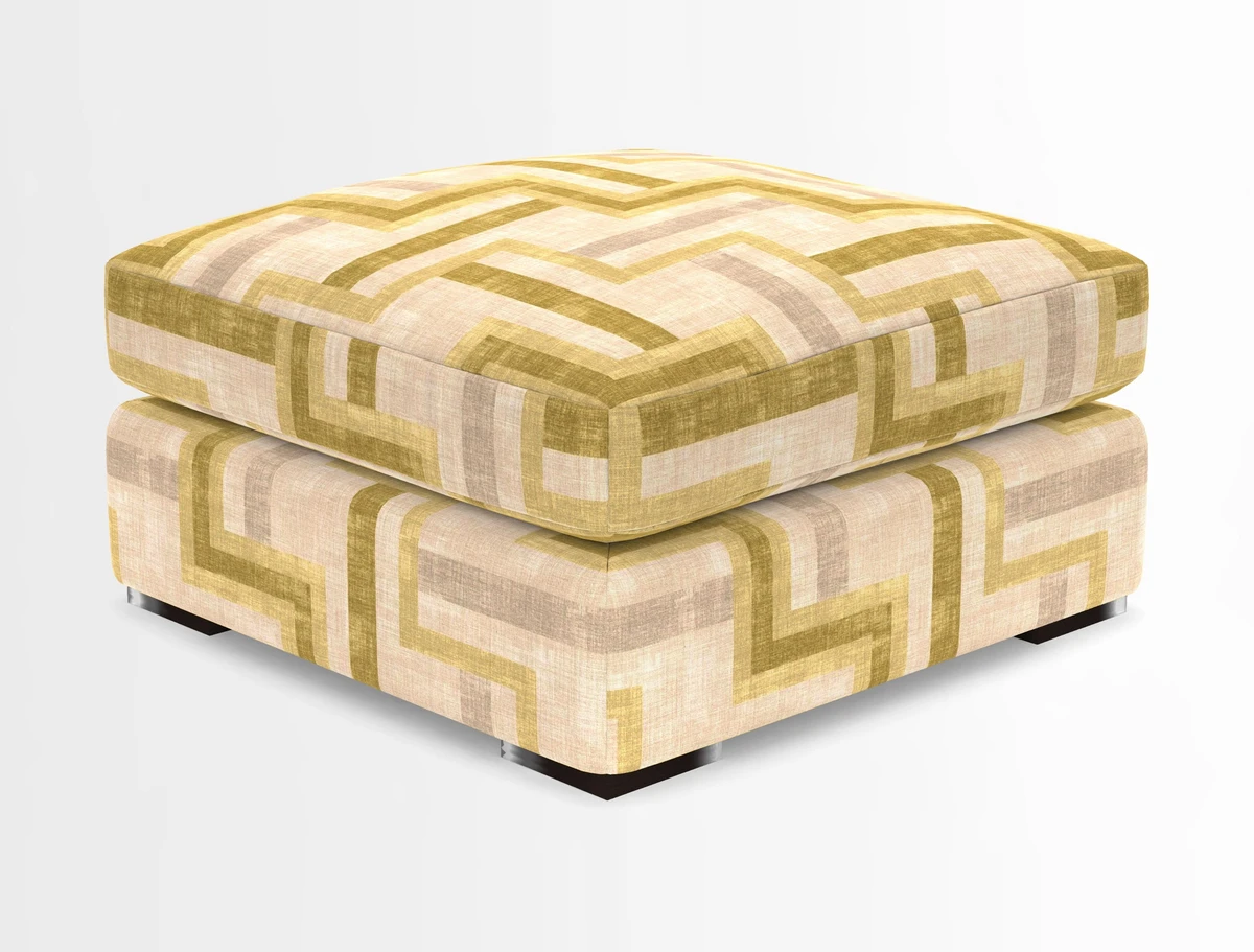 Stockbridge Combi Footstool in Two Tone Plain Biscuit